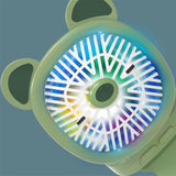 Rechargeable Portable Cartoon Style Children Watch Fan With Rgb Light