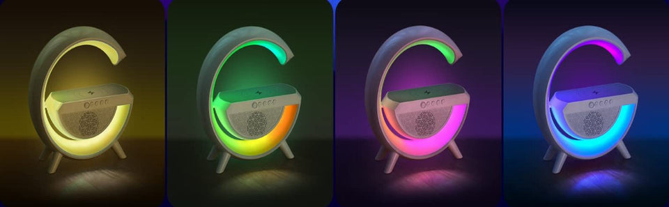 G Shaped Rgb Light Table Lamp With Wireless Charger Bt2301