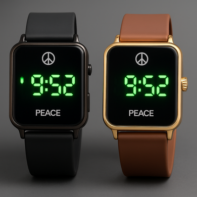 Modern Edge Silicon Strap Watch Black/brown