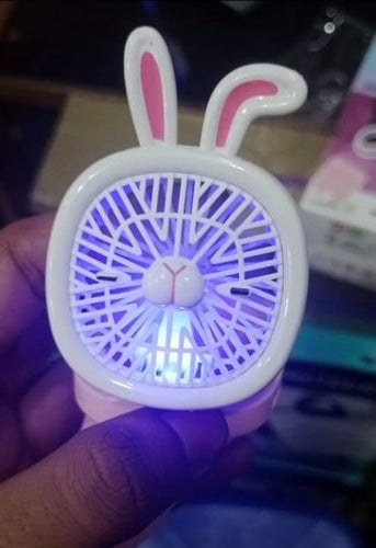 Rechargeable Portable Cartoon Style Children Watch Fan With Rgb Light