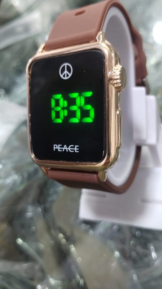 Modern Edge Silicon Strap Watch Black/brown