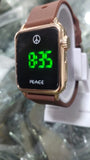 Modern Edge Silicon Strap Watch Black/brown