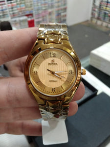 Premium Golden Stainless Steel Strap –  Durable & Lightweight Casual Wristwatch