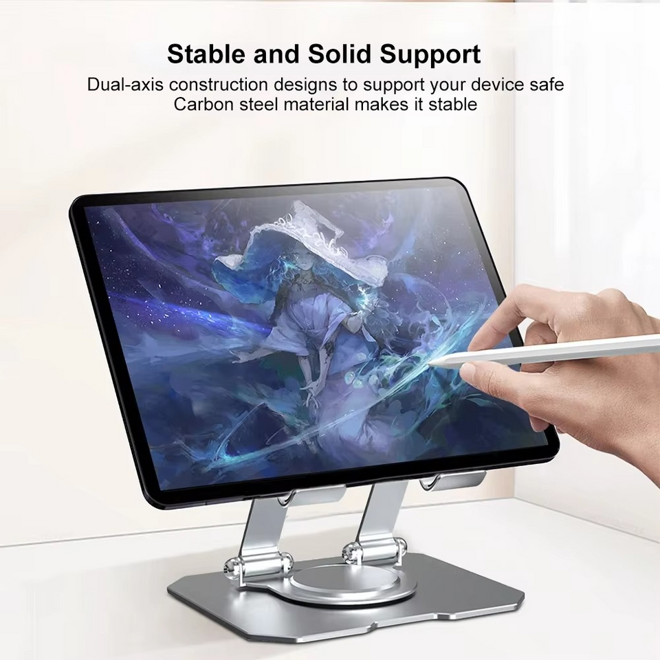 360° Rotating Metal Tablet & Mobile – Adjustable, Foldable, And Portable Desk