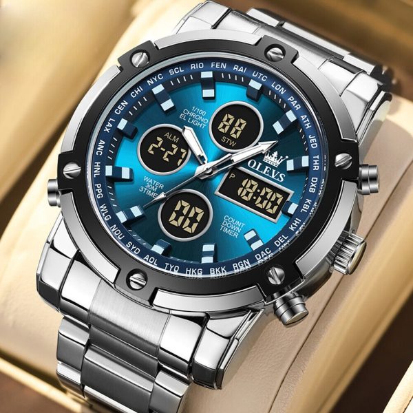 Skemie 1389 Men’s Digital Analog Watch Waterproof Digital Chronograph