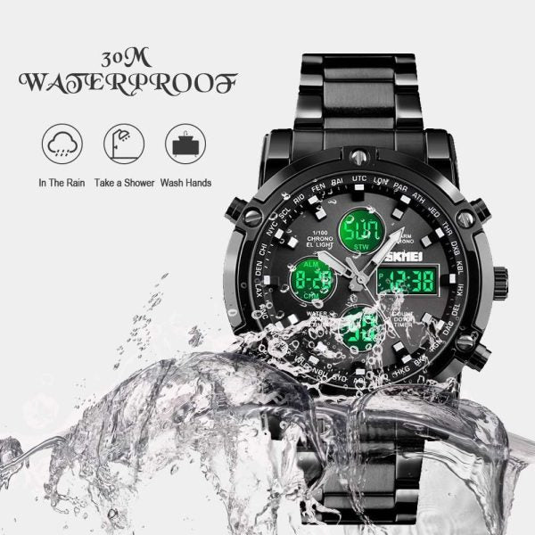 Skemie 1389 Men’s Digital Analog Watch Waterproof Digital Chronograph